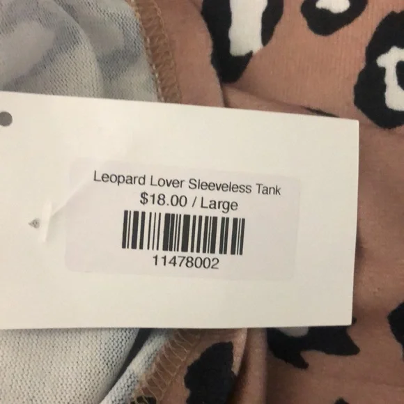 NWT pink black and white leopard print sleeveless tank top. - Picture 6 of 7